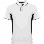 QUICK DRY POLO 100% POLYESTER WHITE - BLACK