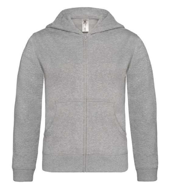 28A - HEATHER-GREY KIDS HOODED FULL ZIP - HEATHER GREY - Image 1