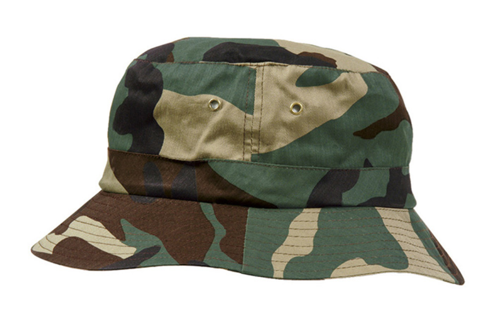 14 - WOODLAND CAMOUFLAGE HAT FISHER - ARMY - Image 1
