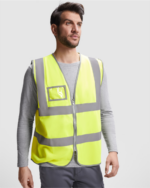 SAFETY VEST WITH ZIP-NEON YELLOW - Image 2
