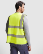 SAFETY VEST WITH ZIP-NEON YELLOW - Image 3