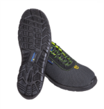 ST S3 SAFEMAN SHOES BLACK WITH GREEN STRIPES - Image 2